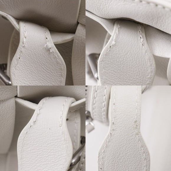 BOTTEGA VENETA White Leather Intrecciato Bag - Picture 13 of 16